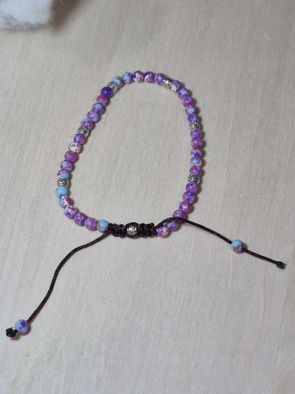 💜💜NEW💜💜 PRETTY!! Natural Galaxy Sea Sediment Stone Adjustable Bracelet